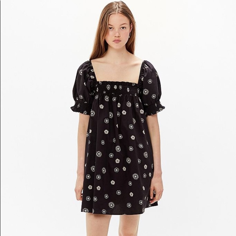 UO Daisy Dot Puff Sleeve/Babydoll Dress